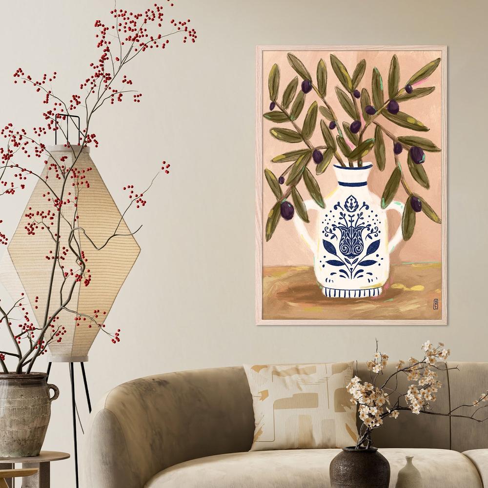wall-art-print-canvas-poster-framed-Olive Branches In a Pot Painting-7