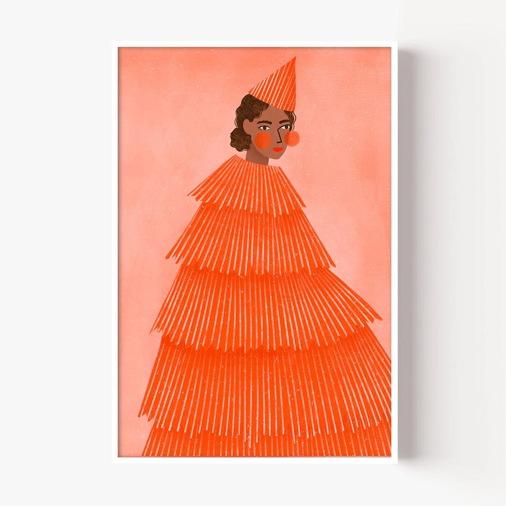Orange Party Girl-by-Bea Muller-wall-art-print-canvas-poster-framed-Gioia