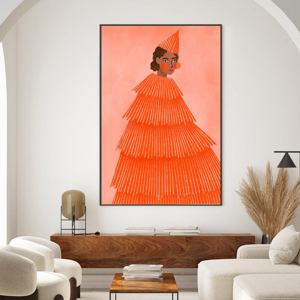 Orange Party Girl-by-Bea Muller-wall-art-print-canvas-poster-framed-Gioia