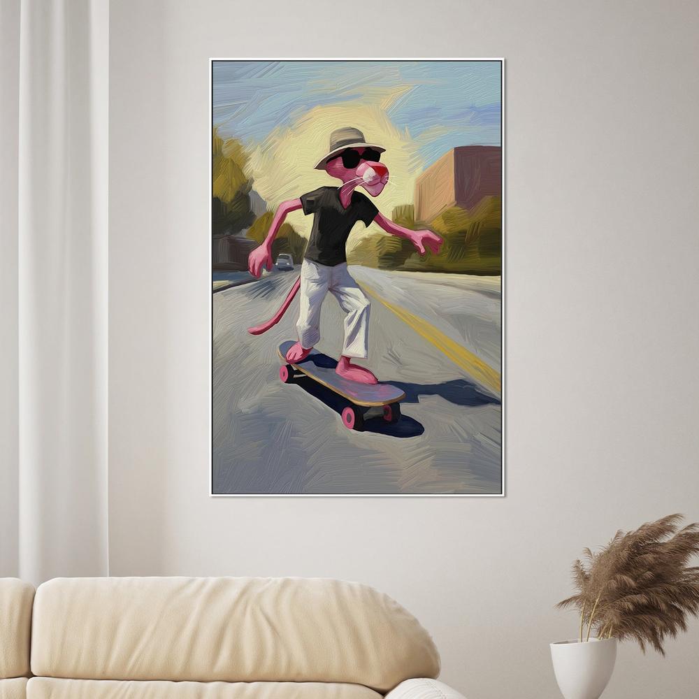 PANTERA Y PATINETA-by-Giovanna Gil Alves-wall-art-print-canvas-poster-framed-Gioia