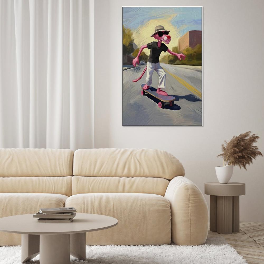 PANTERA Y PATINETA-by-Giovanna Gil Alves-wall-art-print-canvas-poster-framed-Gioia