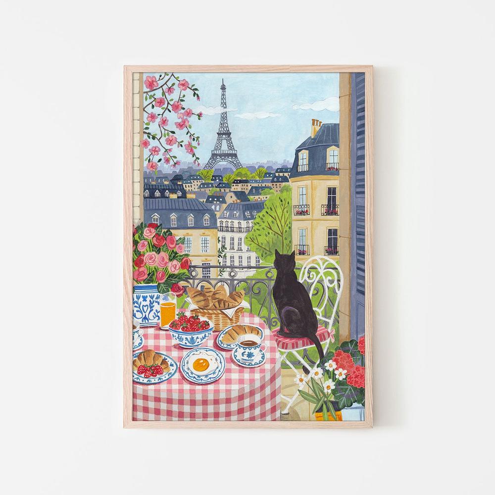 Paris Balcony Breakfast-by-Caroline Bonne Muller-wall-art-print-canvas-poster-framed-Gioia
