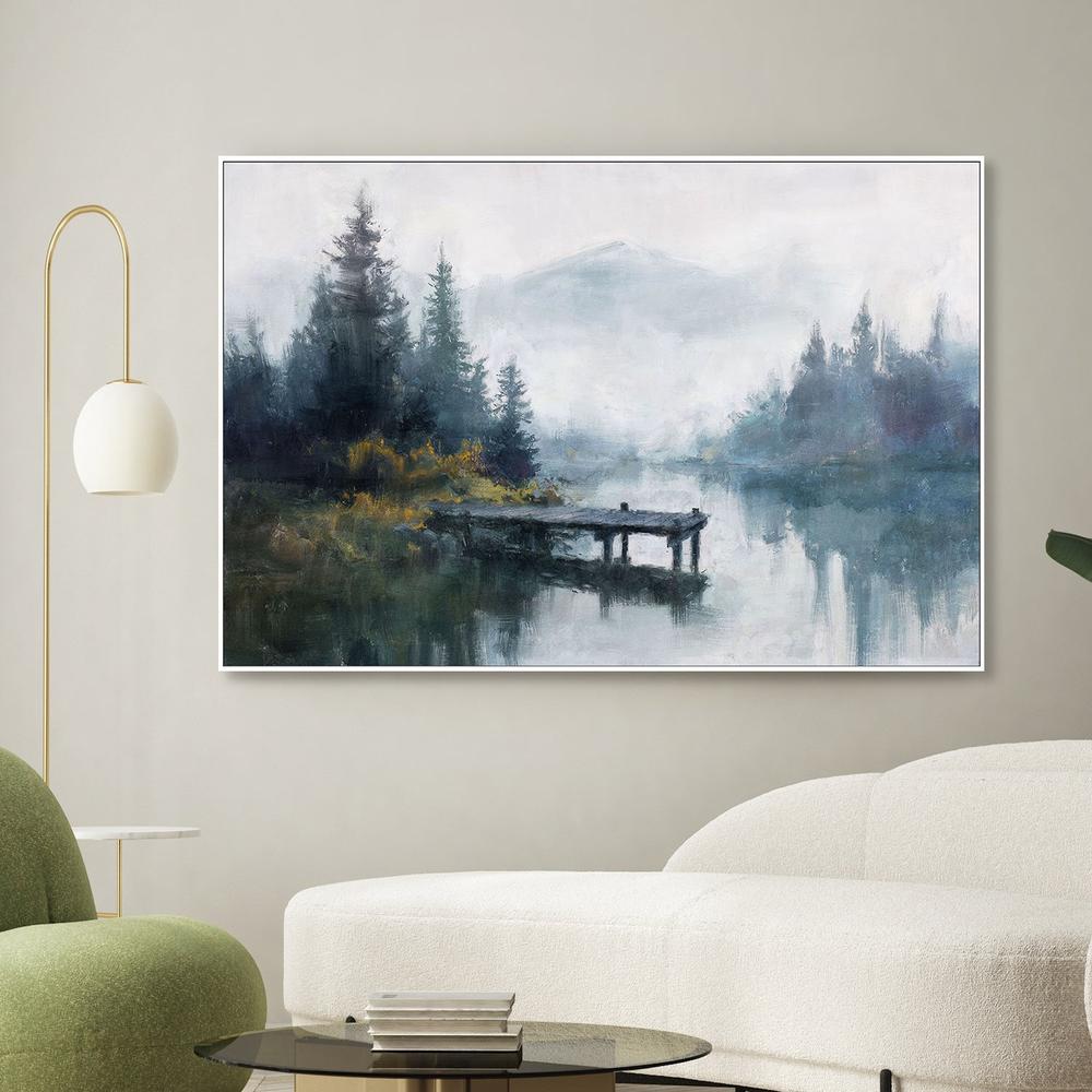 Pine Reflections-by-Nina Blue-wall-art-print-canvas-poster-framed-Gioia