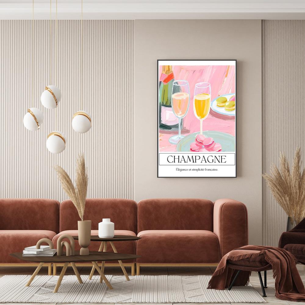 Pink Champagne Macarons-by-Ohkimiko-wall-art-print-canvas-poster-framed-Gioia