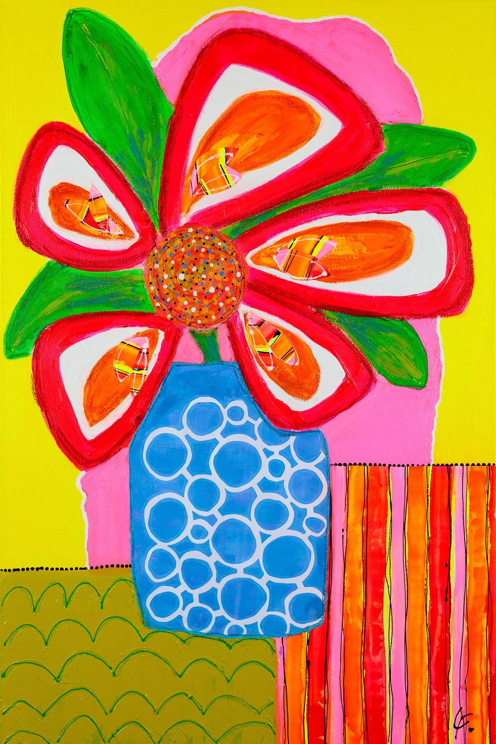 Polly and the Candy Stripes-by-Lindy Farley-wall-art-print-canvas-poster-framed-Gioia