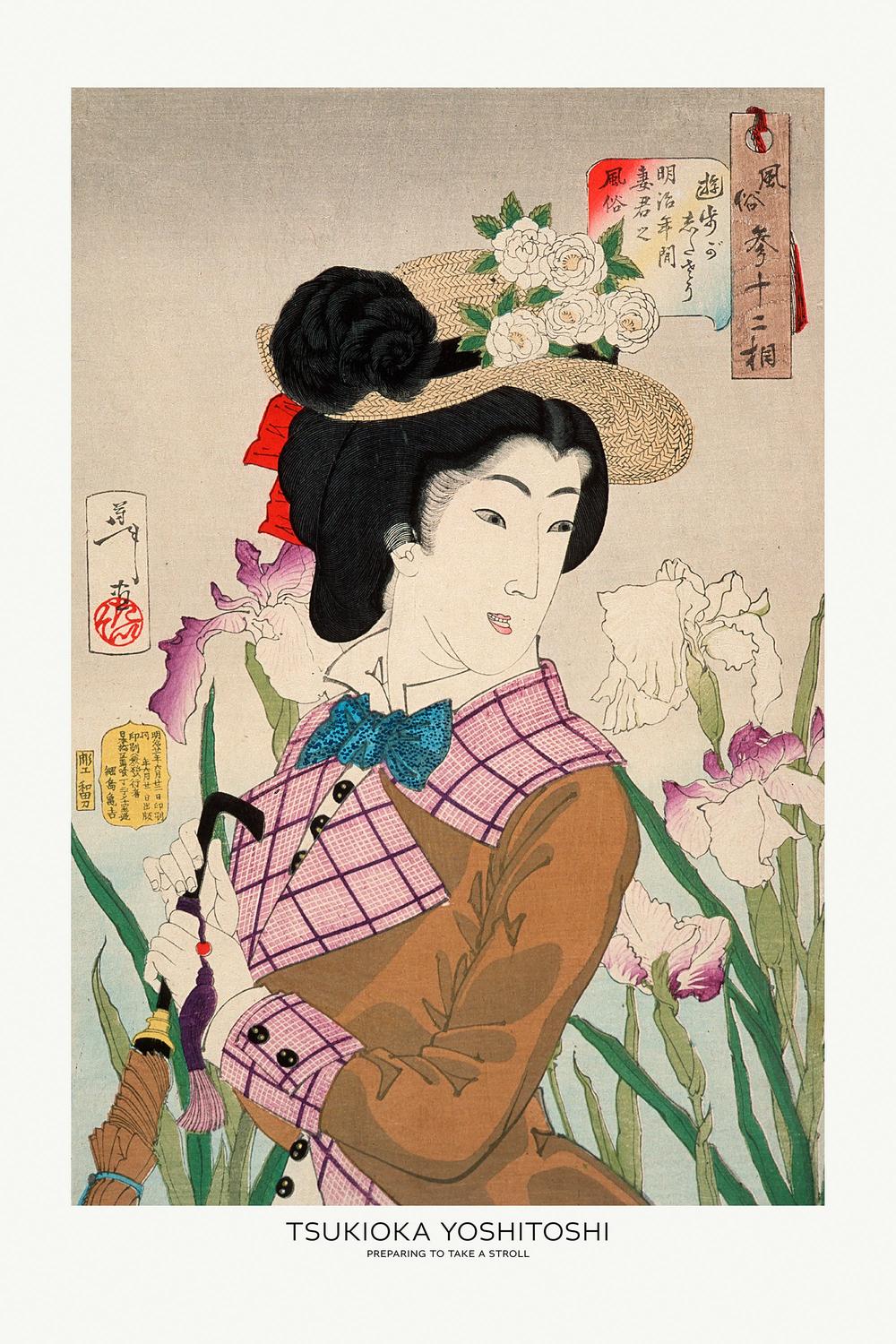 Preparing To Take a Stroll-by-Tsukioka Yoshitoshi-wall-art-print-canvas-poster-framed-Gioia