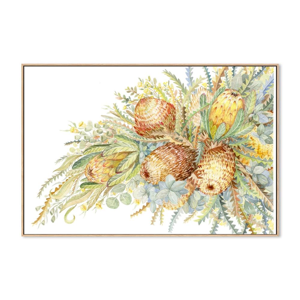 Protea & Banksia - Neutral Tones-by-Jessie Mitchelson-wall-art-print-canvas-poster-framed-Gioia