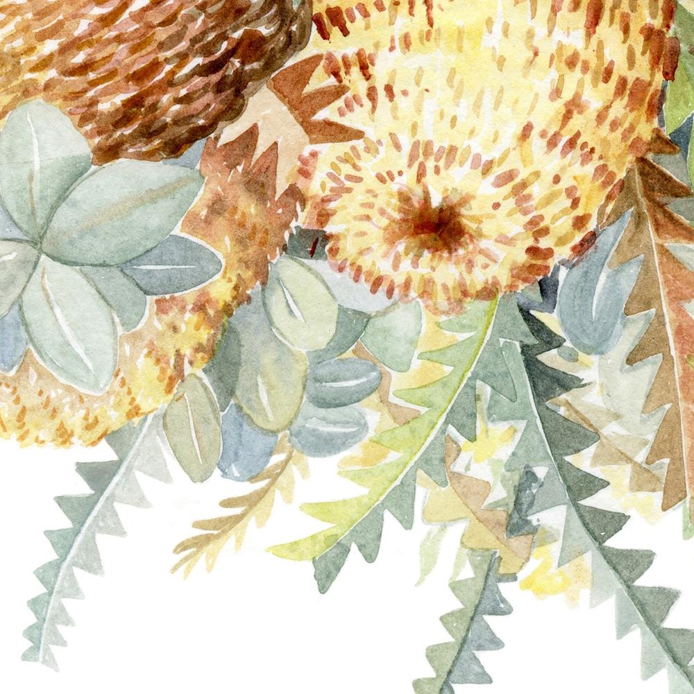 Protea & Banksia - Neutral Tones-by-Jessie Mitchelson-wall-art-print-canvas-poster-framed-Gioia