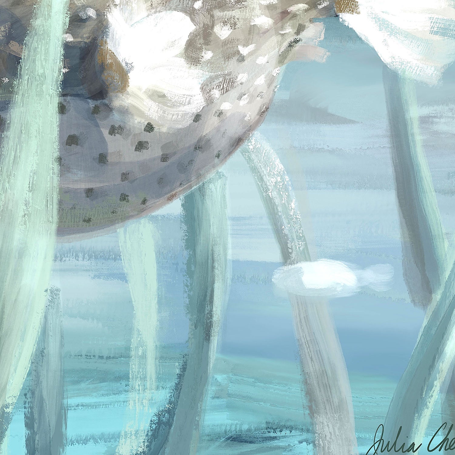 Pufferfish In Seagrass-by-Julia Cheney-wall-art-print-canvas-poster-framed-Gioia