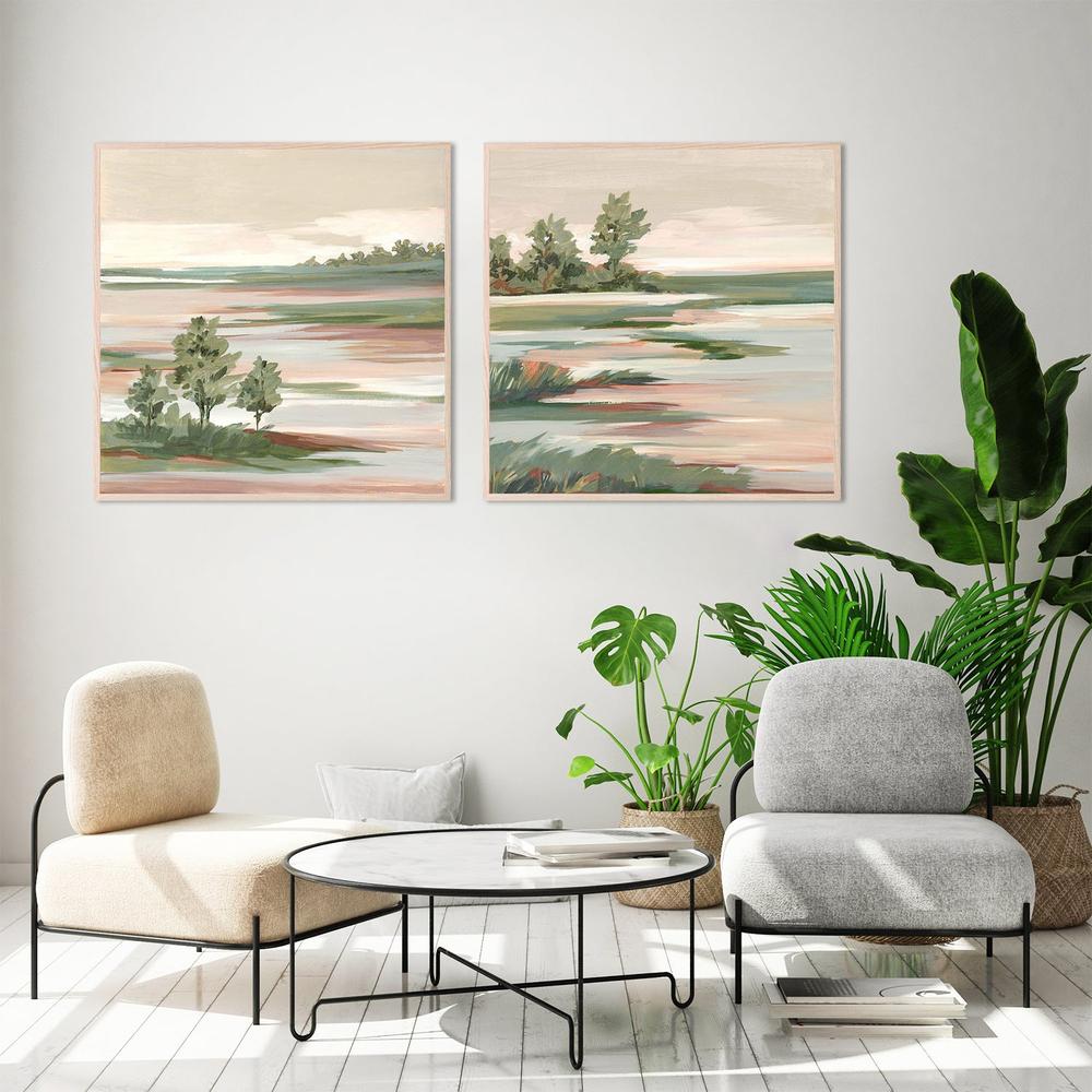 Quiet Marsh Under Soft Skies, Style A & B, Set Of 2-by-Lera-wall-art-print-canvas-poster-framed-Gioia
