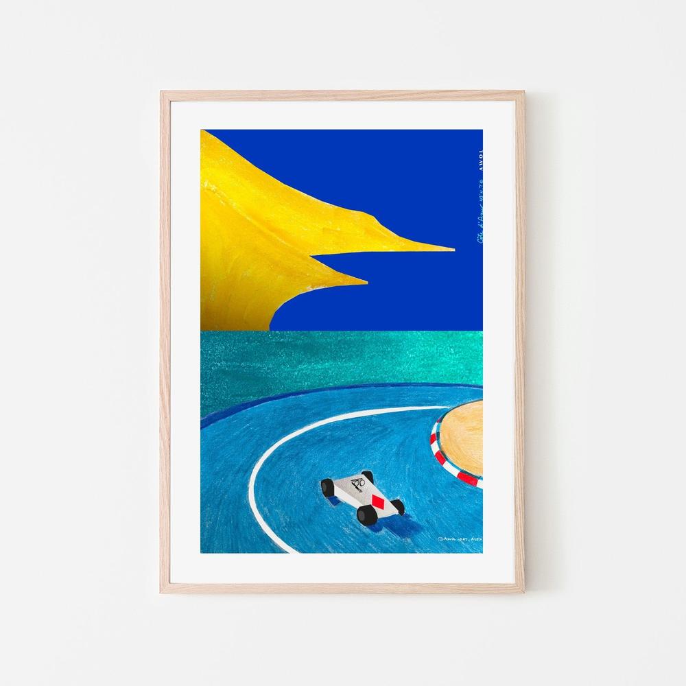 Race Car Abstract Shapes-by-Alex Nereuta-wall-art-print-canvas-poster-framed-Gioia