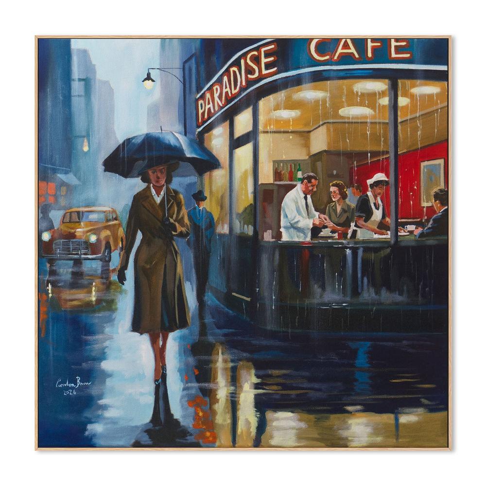 Rainy City Cafe-by-Gordon Bruce-wall-art-print-canvas-poster-framed-Gioia