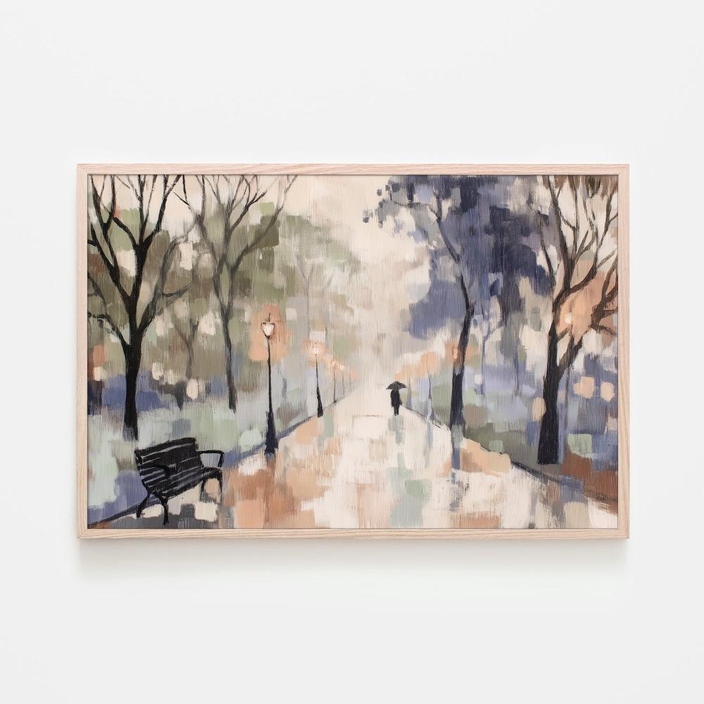 Rainy Day Park Stroll-by-Jordão de Abreu-wall-art-print-canvas-poster-framed-Gioia