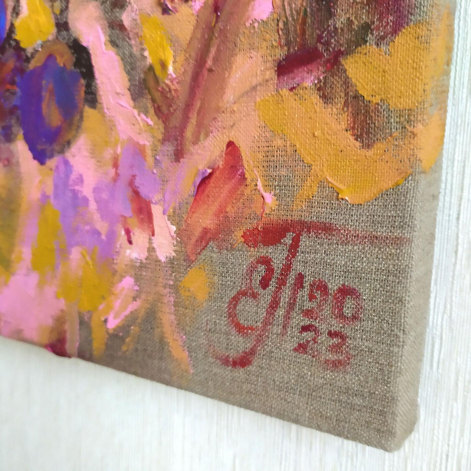 Antique Landscape, Original Hand-Painted Canvas By Ekaterina Prisich