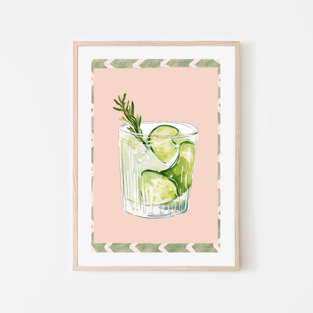 Refreshing Cucumber Rosemary-by-Stephanie Jeuffroy-wall-art-print-canvas-poster-framed-Gioia