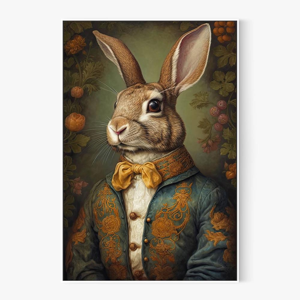 Regal Rabbit Portrait-by-Treechild-wall-art-print-canvas-poster-framed-Gioia