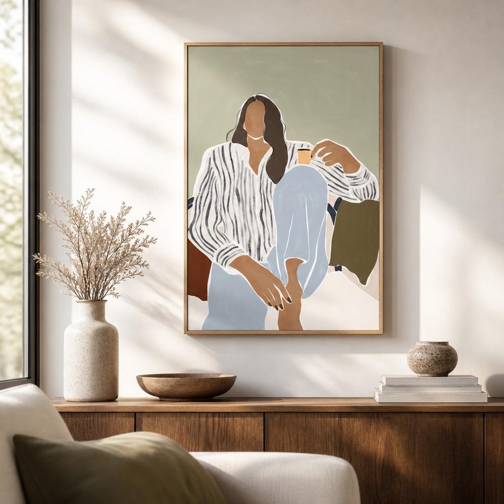Relaxed Coffee Moment-by-Ivy Green Illustrations-wall-art-print-canvas-poster-framed-Gioia