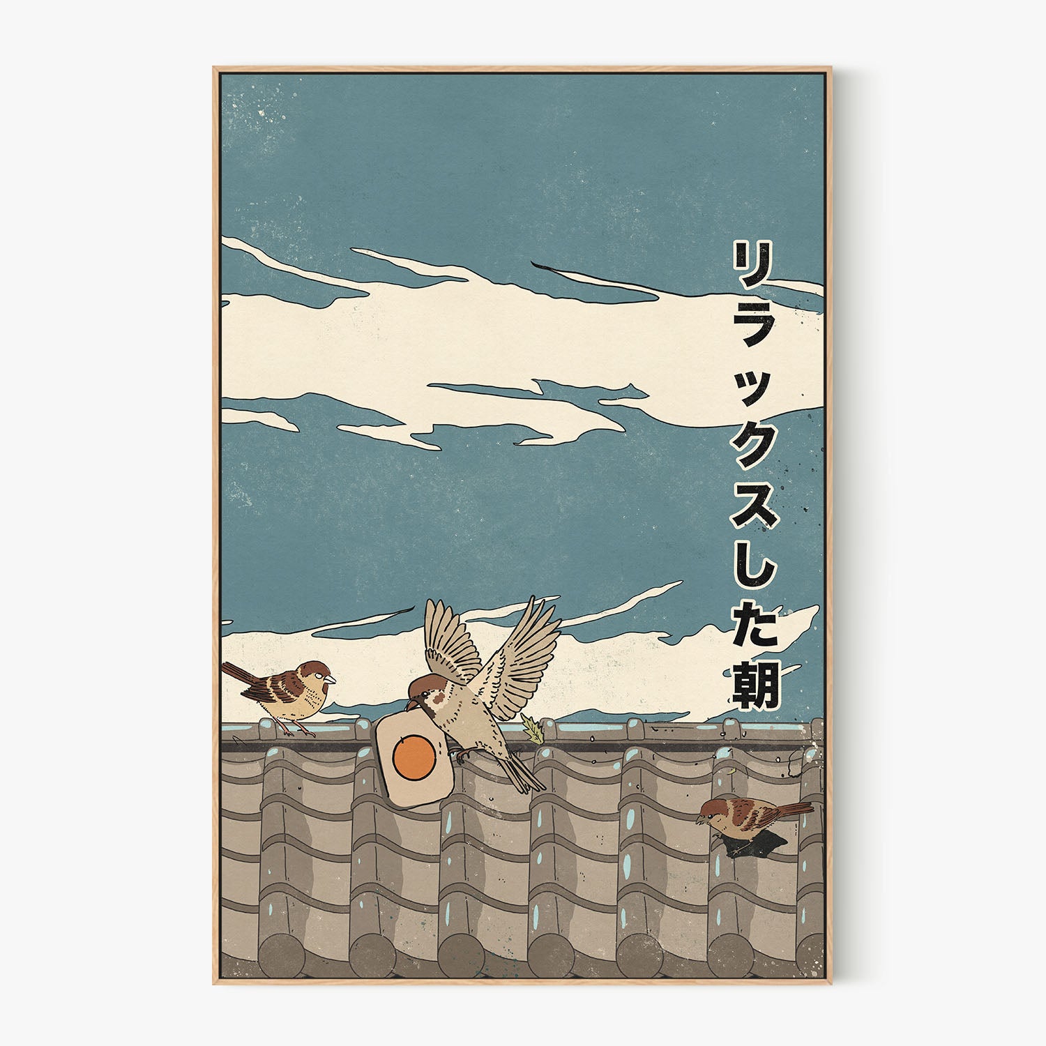 Relaxed Morning Sparrows-by-Nicholas-wall-art-print-canvas-poster-framed-Gioia