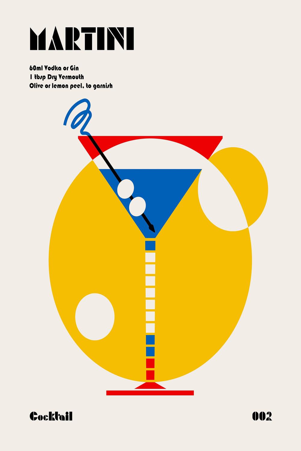 Retro Martini Cocktail-by-Retrodrome-wall-art-print-canvas-poster-framed-Gioia