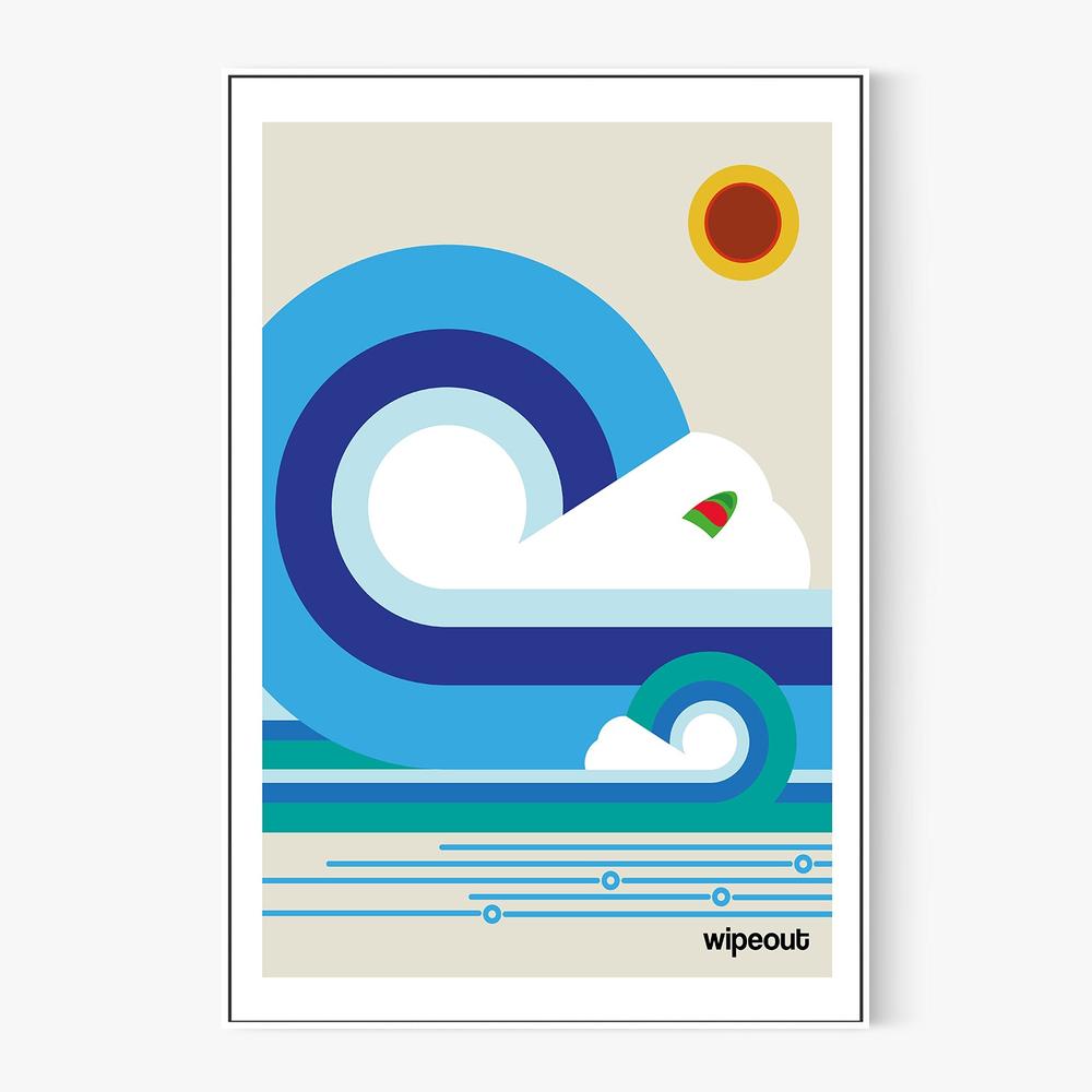 Retro Ocean Wave-by-Frances Collett-wall-art-print-canvas-poster-framed-Gioia