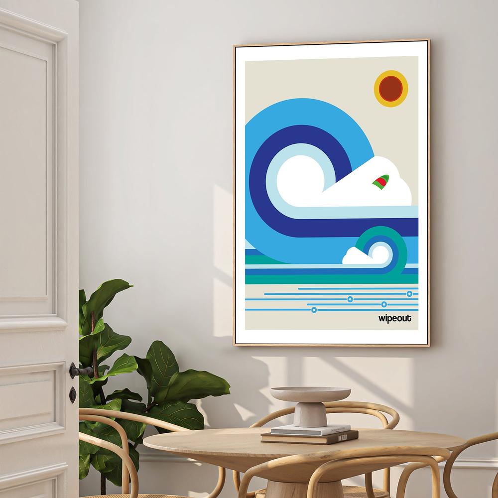 Retro Ocean Wave-by-Frances Collett-wall-art-print-canvas-poster-framed-Gioia