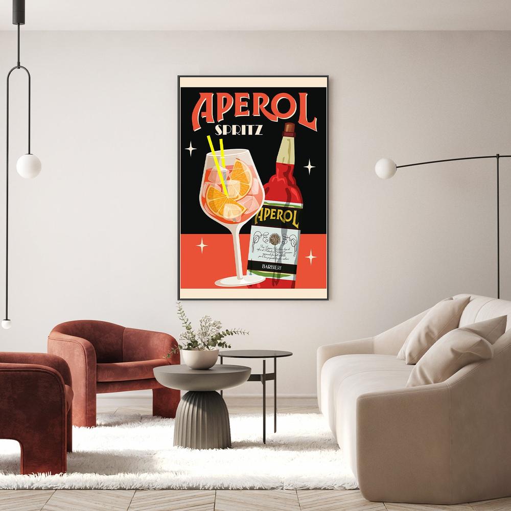 Retro Orange Cocktail-by-WallChart Art Studio-wall-art-print-canvas-poster-framed-Gioia