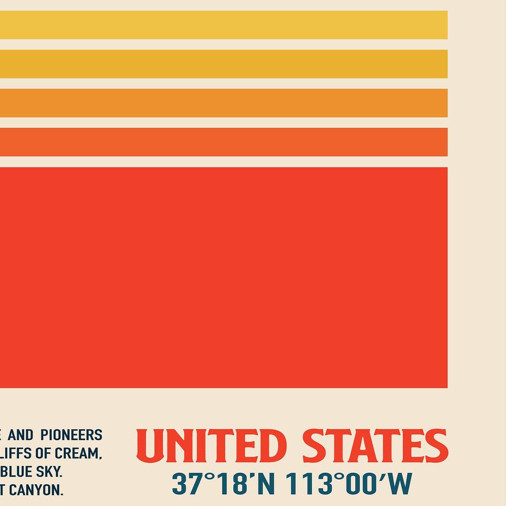 Retro Zion Desert Sun-by-Retrodrome-wall-art-print-canvas-poster-framed-Gioia
