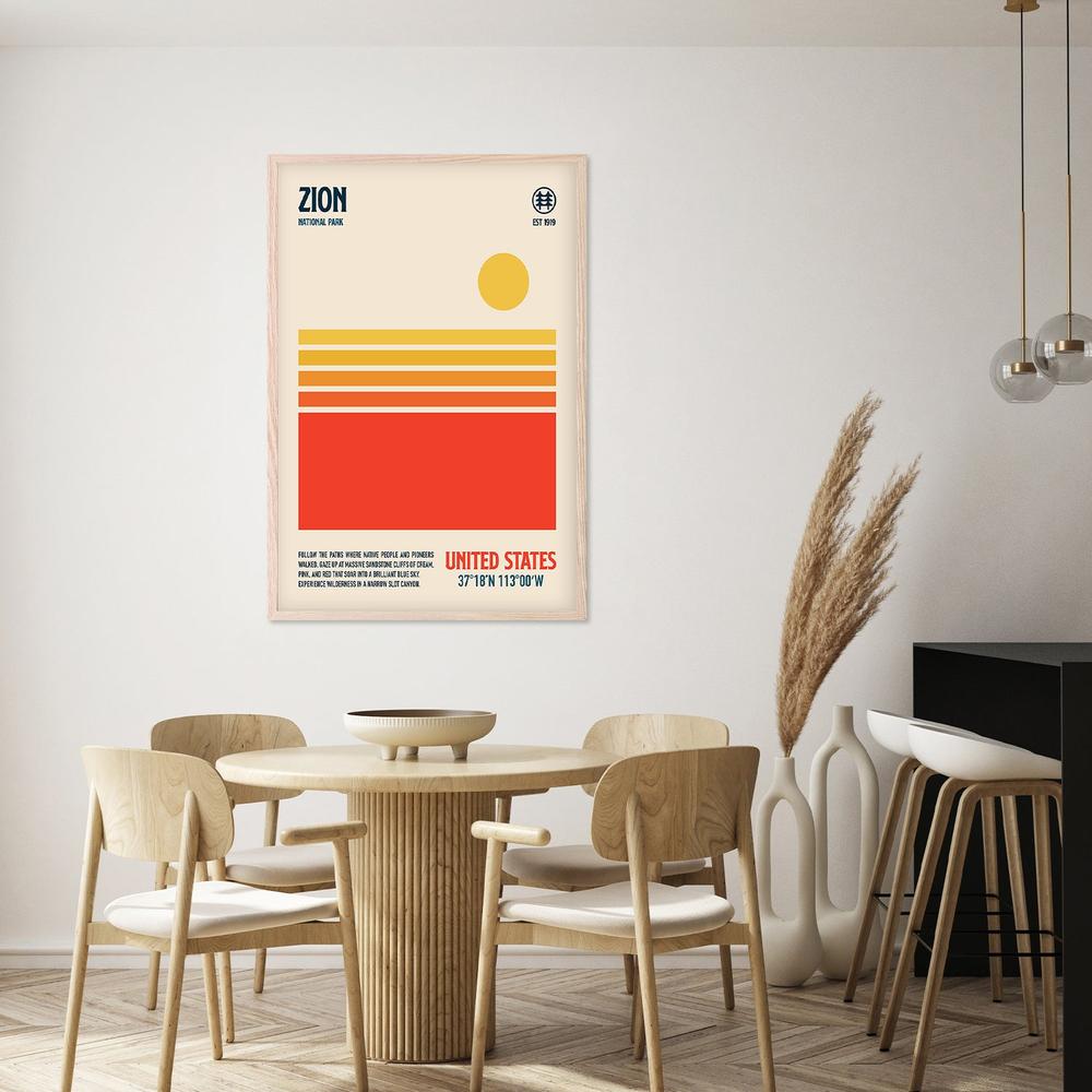 Retro Zion Desert Sun-by-Retrodrome-wall-art-print-canvas-poster-framed-Gioia
