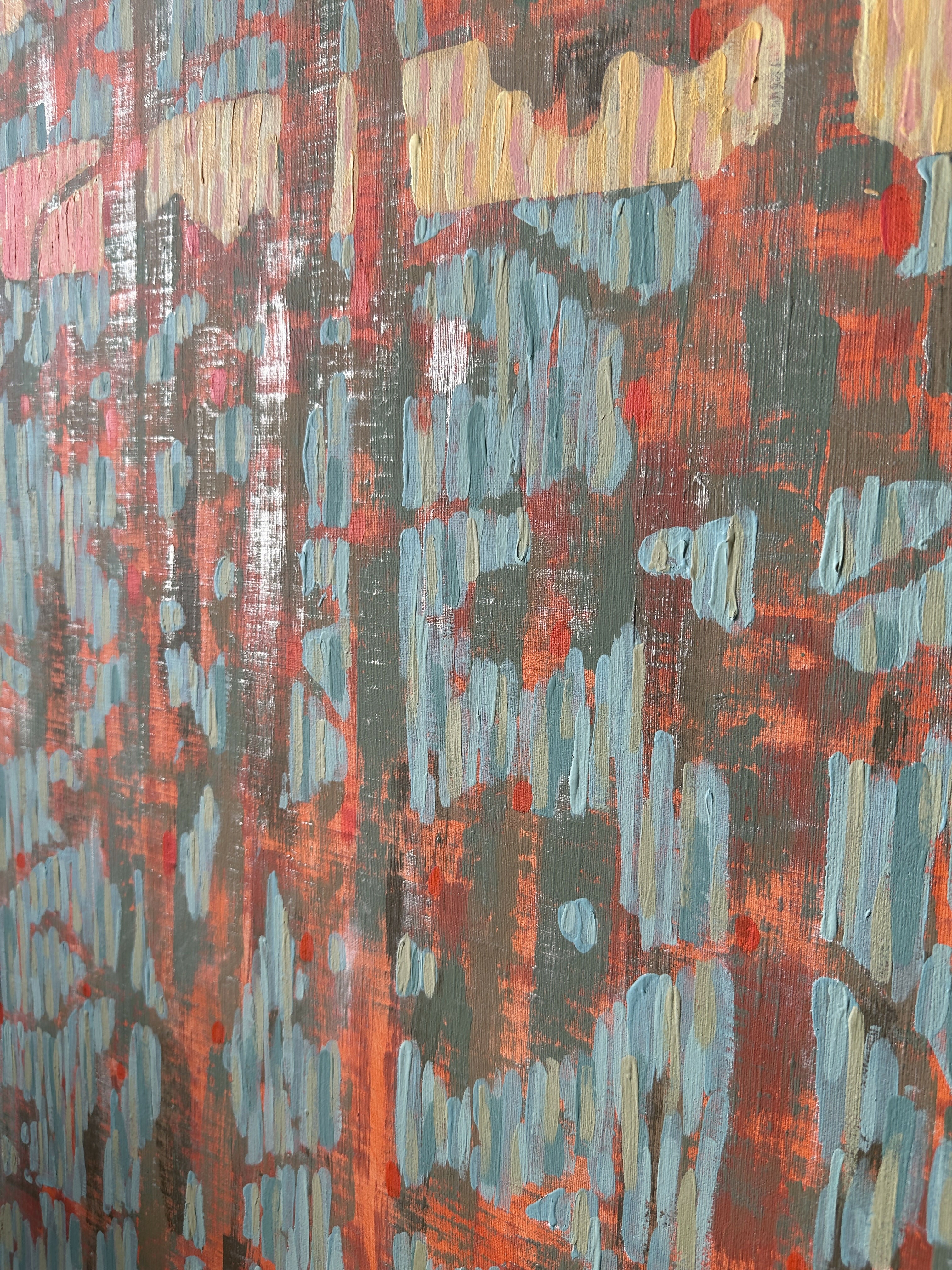 Pine Branches, Original Hand-painted Canvas by Ekaterina Prisich