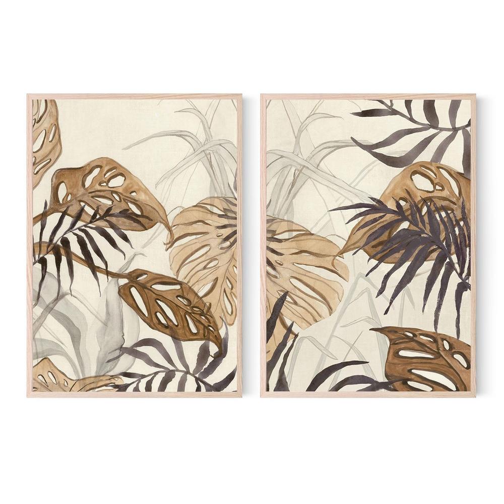 Rustic Foliage, Style A & B, Set Of 2-by-Jacob Q-wall-art-print-canvas-poster-framed-Gioia