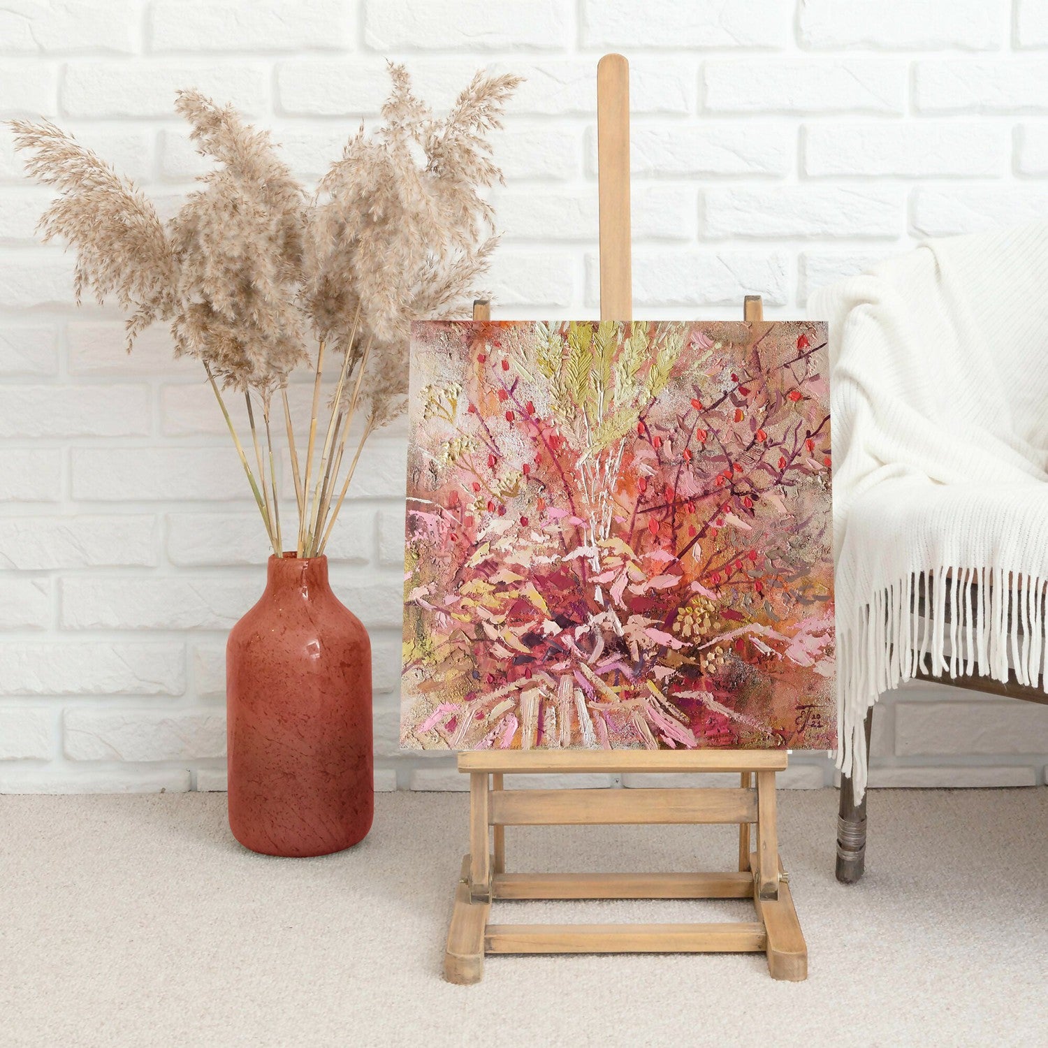 MEMORIES OF WARM AUTUMN, Original Hand-Painted Canvas By Ekaterina Prisich