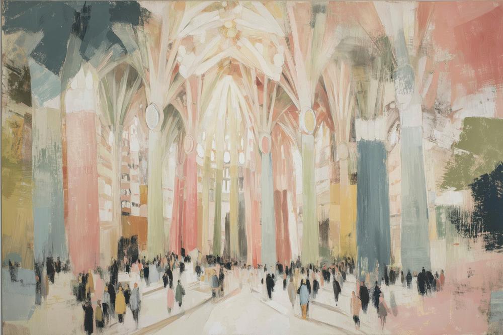 Sagrada Familia Interior-by-Chromatic Storm Studio-wall-art-print-canvas-poster-framed-Gioia