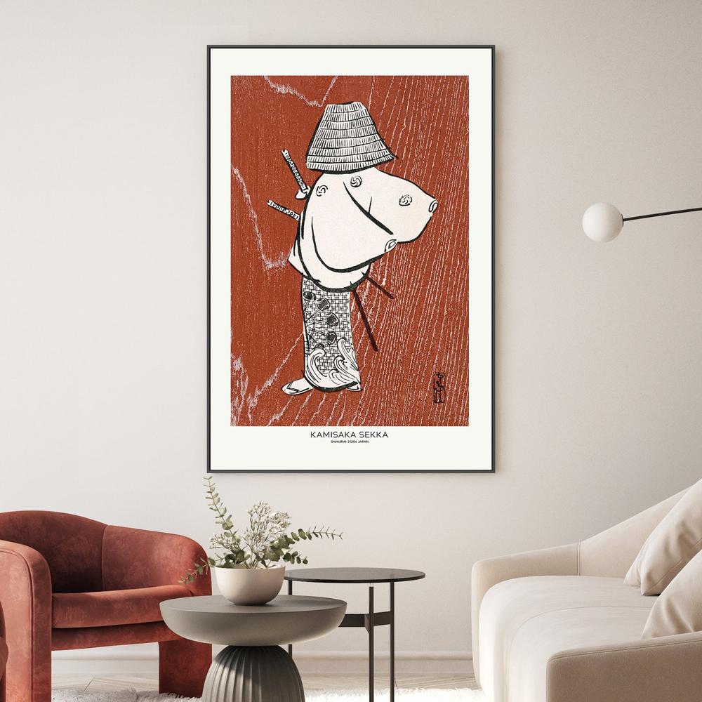 Samurai One of Four (1920s)-by-Kamisaka Sekka-wall-art-print-canvas-poster-framed-Gioia