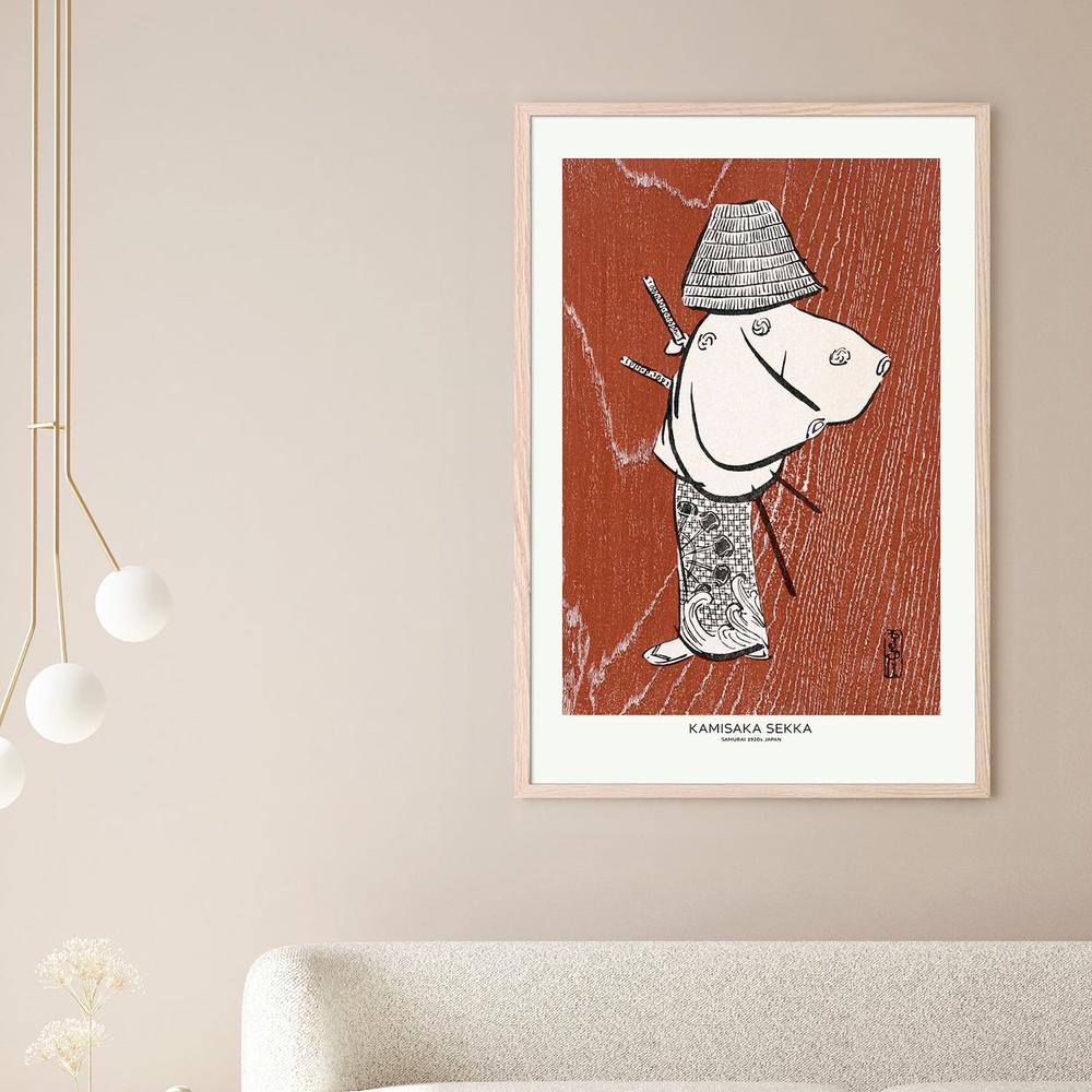 Samurai One of Four (1920s)-by-Kamisaka Sekka-wall-art-print-canvas-poster-framed-Gioia