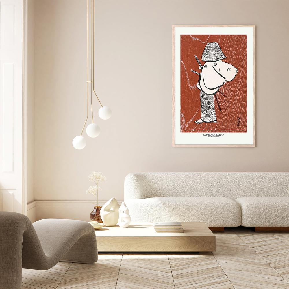 Samurai One of Four (1920s)-by-Kamisaka Sekka-wall-art-print-canvas-poster-framed-Gioia