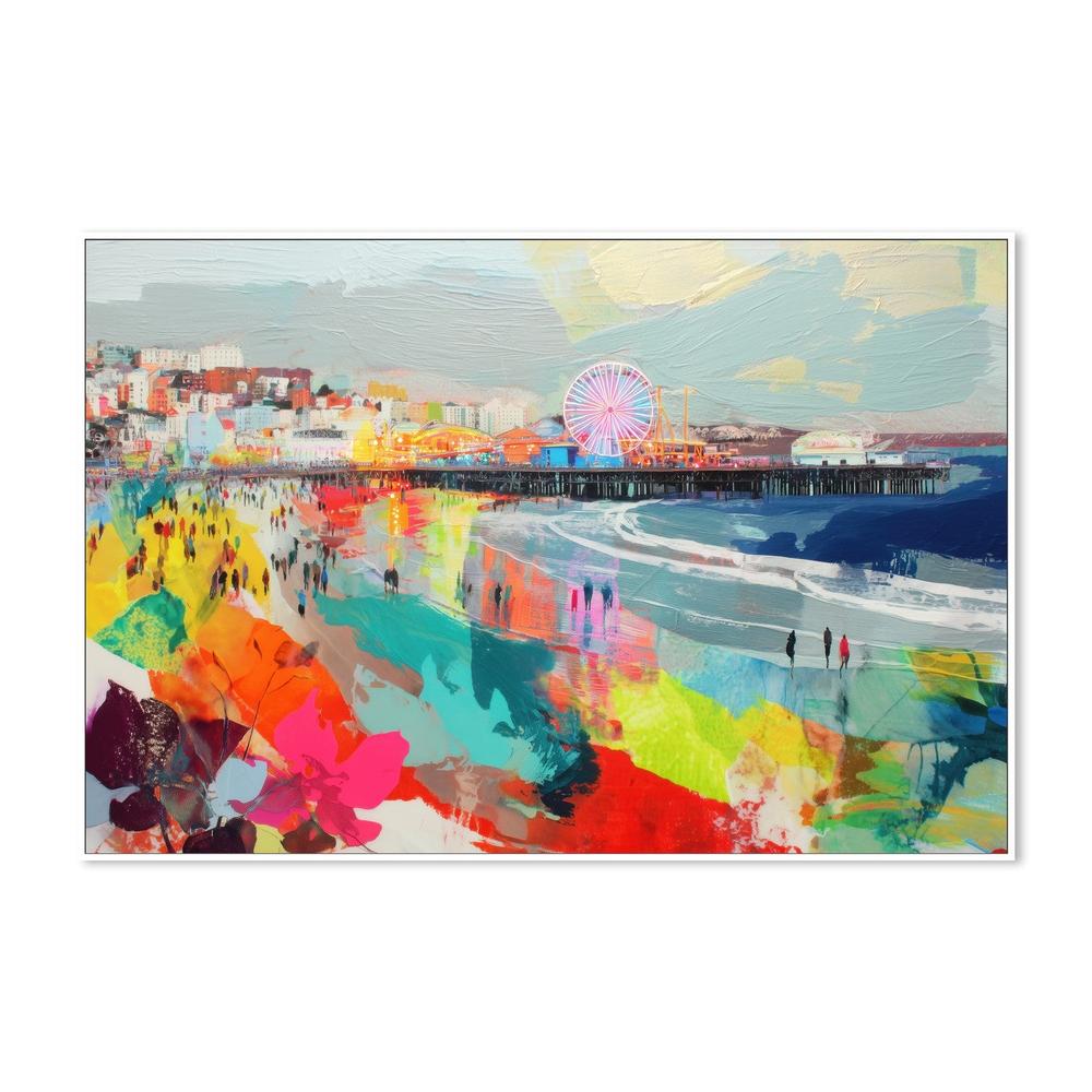 Santa Monica Pier in Color-by-Chromatic Storm Studio-wall-art-print-canvas-poster-framed-Gioia