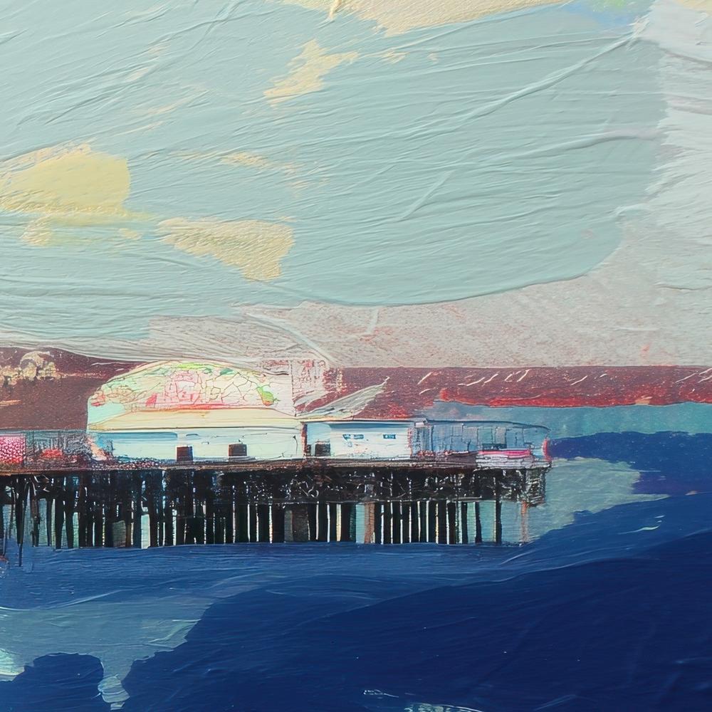 Santa Monica Pier in Color-by-Chromatic Storm Studio-wall-art-print-canvas-poster-framed-Gioia