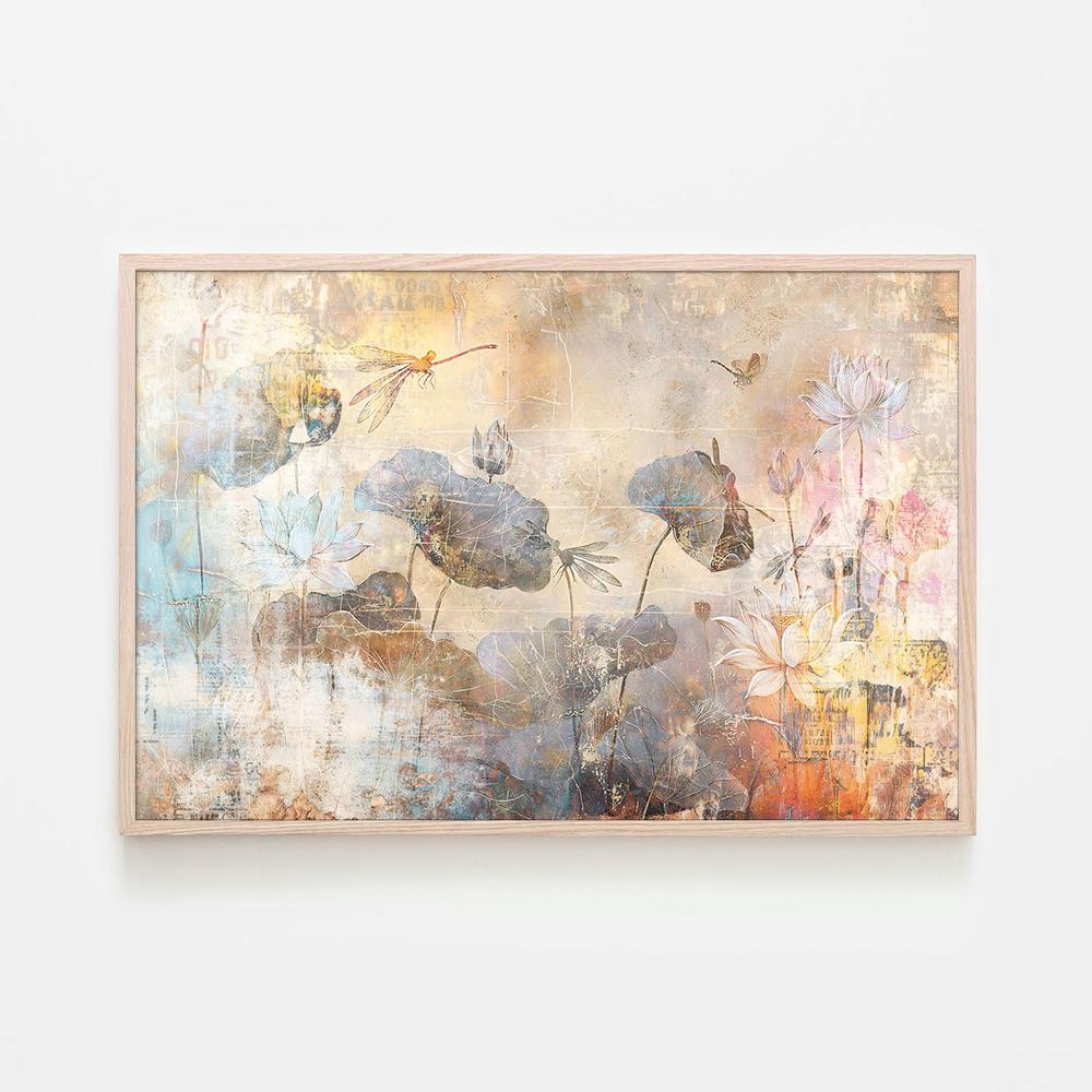 Serene Lotus Dragonfly-by-Rafal Kulik-wall-art-print-canvas-poster-framed-Gioia