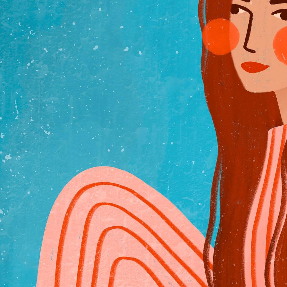 Serene Striped Woman-by-Bea Muller-wall-art-print-canvas-poster-framed-Gioia