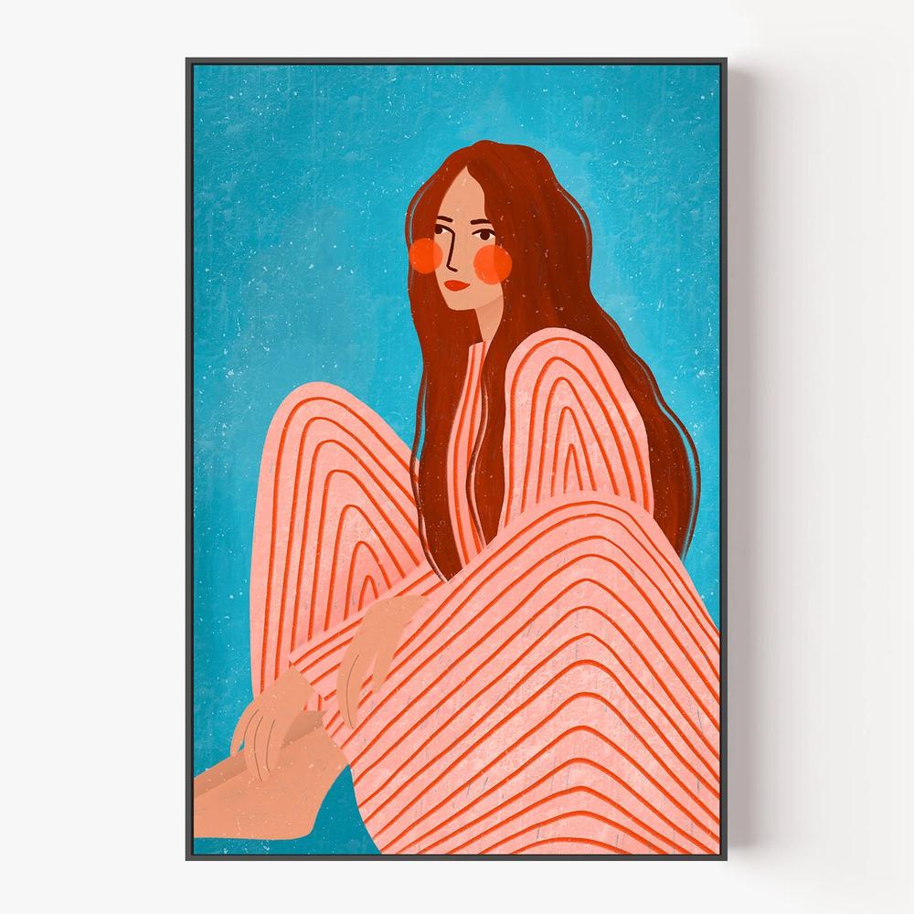 Serene Striped Woman-by-Bea Muller-wall-art-print-canvas-poster-framed-Gioia