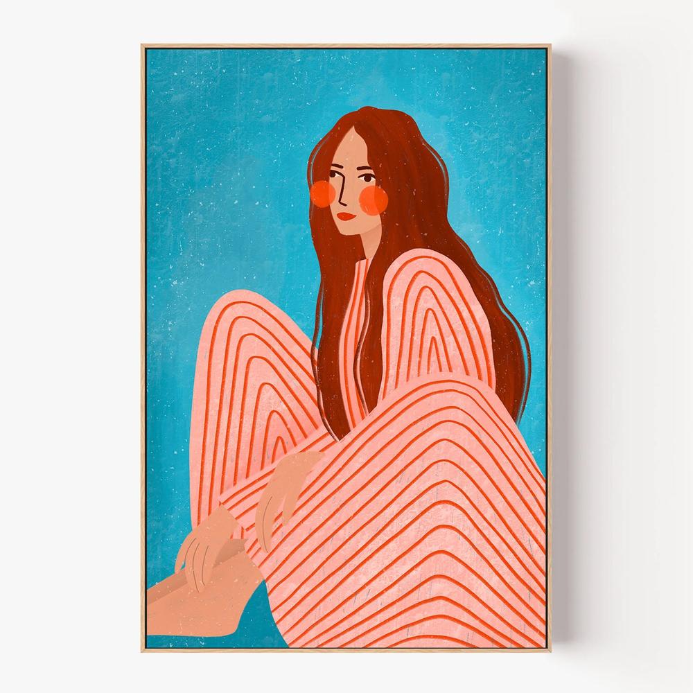 Serene Striped Woman-by-Bea Muller-wall-art-print-canvas-poster-framed-Gioia