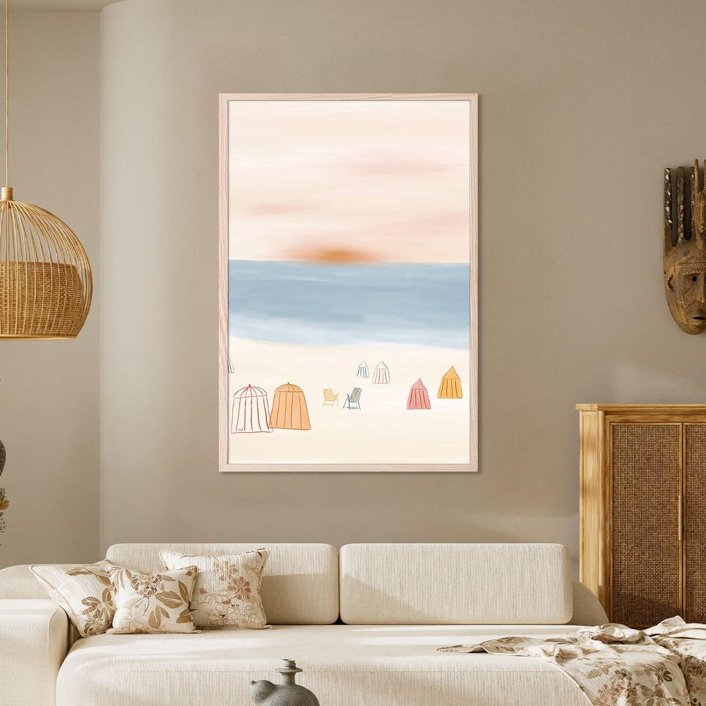 Serene Sunset Beach-by-Menina Lisboa-wall-art-print-canvas-poster-framed-Gioia