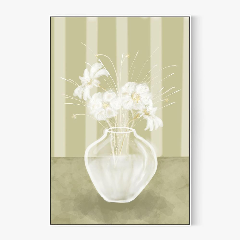 Serene White Flowers-by-Sannel Larson-wall-art-print-canvas-poster-framed-Gioia
