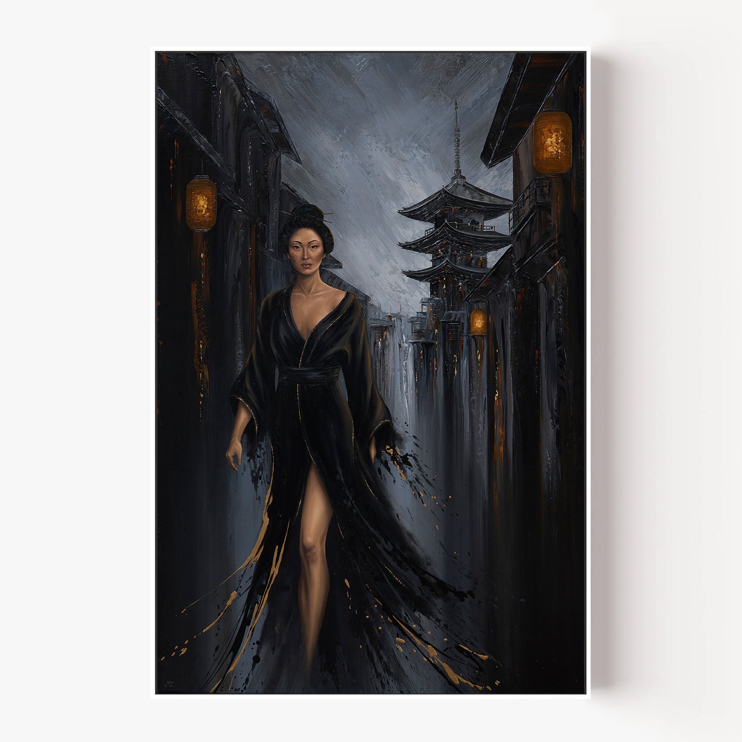 Shadow of the Geisha-by-Isabella Karolewicz-wall-art-print-canvas-poster-framed-Gioia