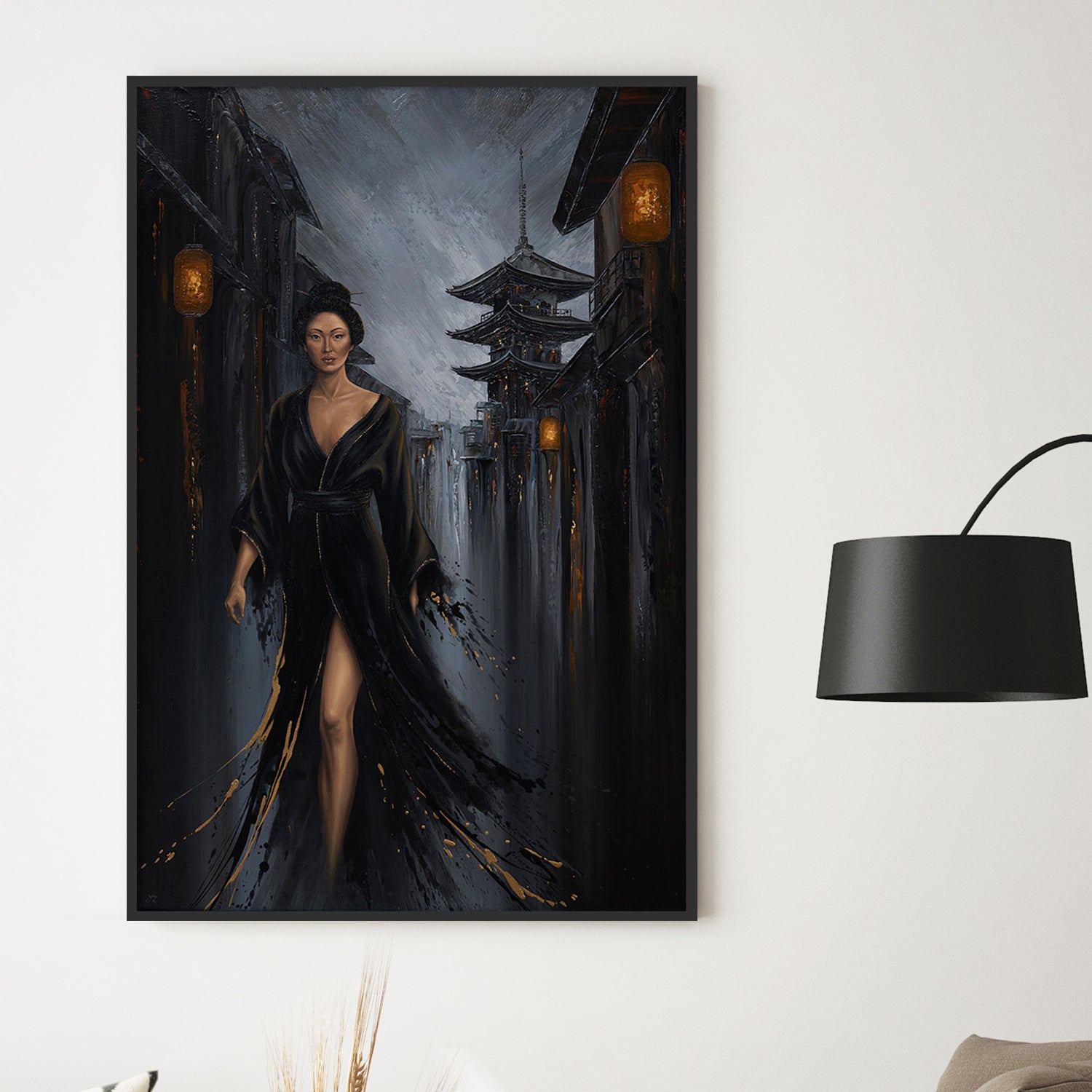 Shadow of the Geisha-by-Isabella Karolewicz-wall-art-print-canvas-poster-framed-Gioia