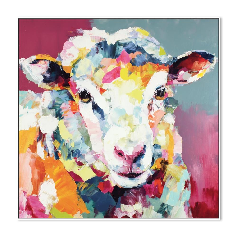 Sheep in Confetti-by-Chromatic Storm Studio-wall-art-print-canvas-poster-framed-Gioia