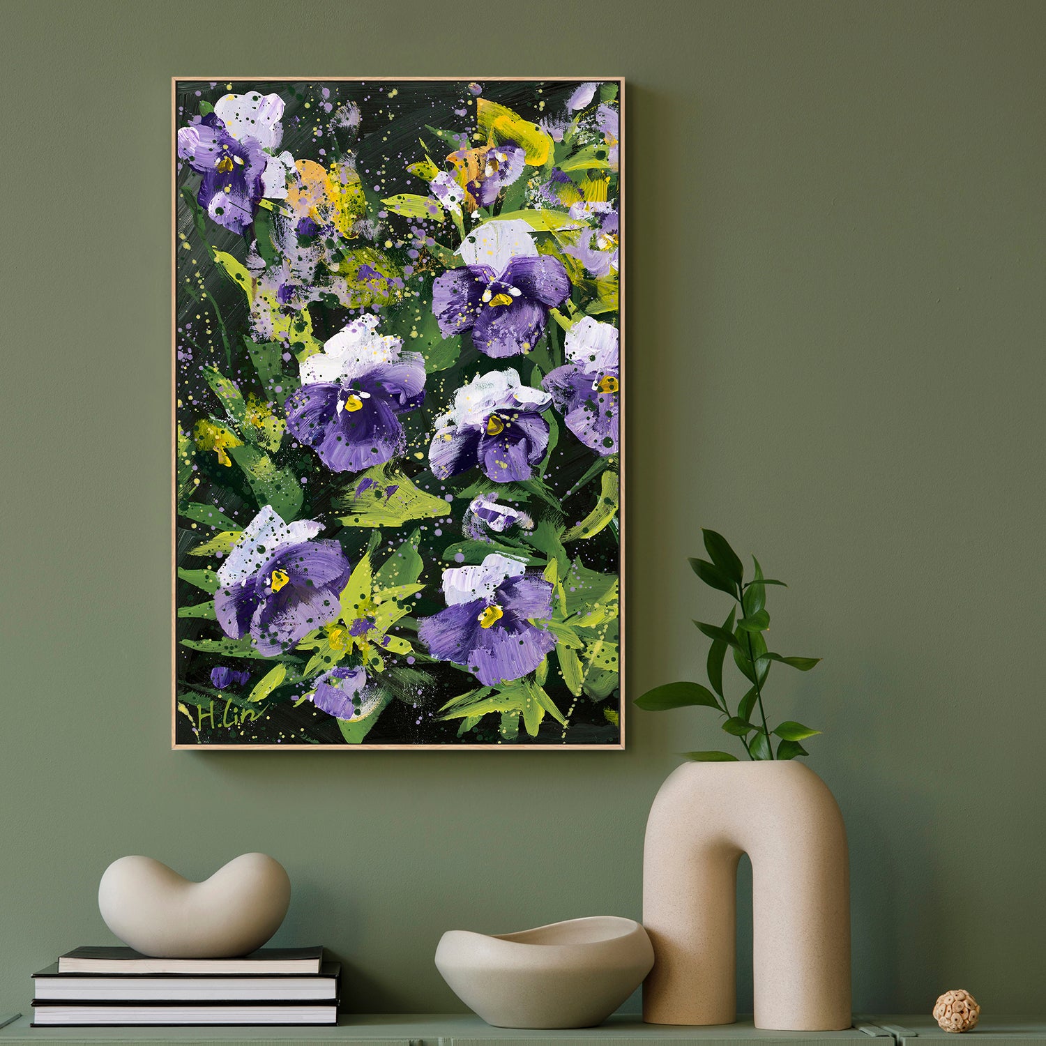 Pansies, Violas, Swiss Giant, Purple and White