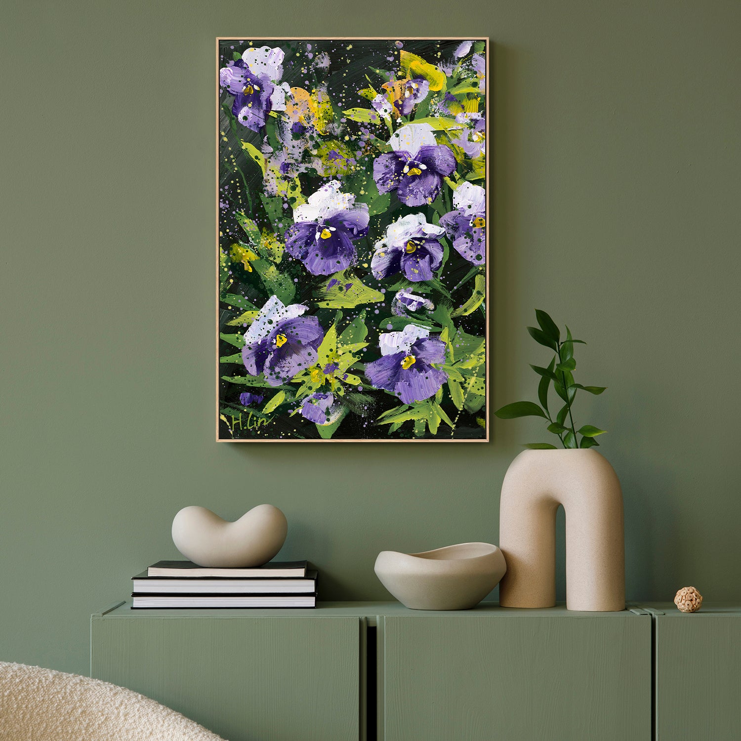 Pansies, Violas, Swiss Giant, Purple and White