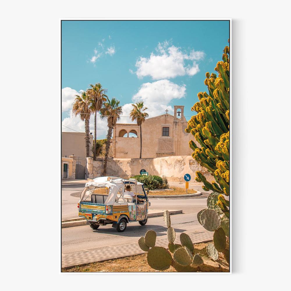 Sicilian Ape Car Scene-by-Gabor Estefan-wall-art-print-canvas-poster-framed-Gioia