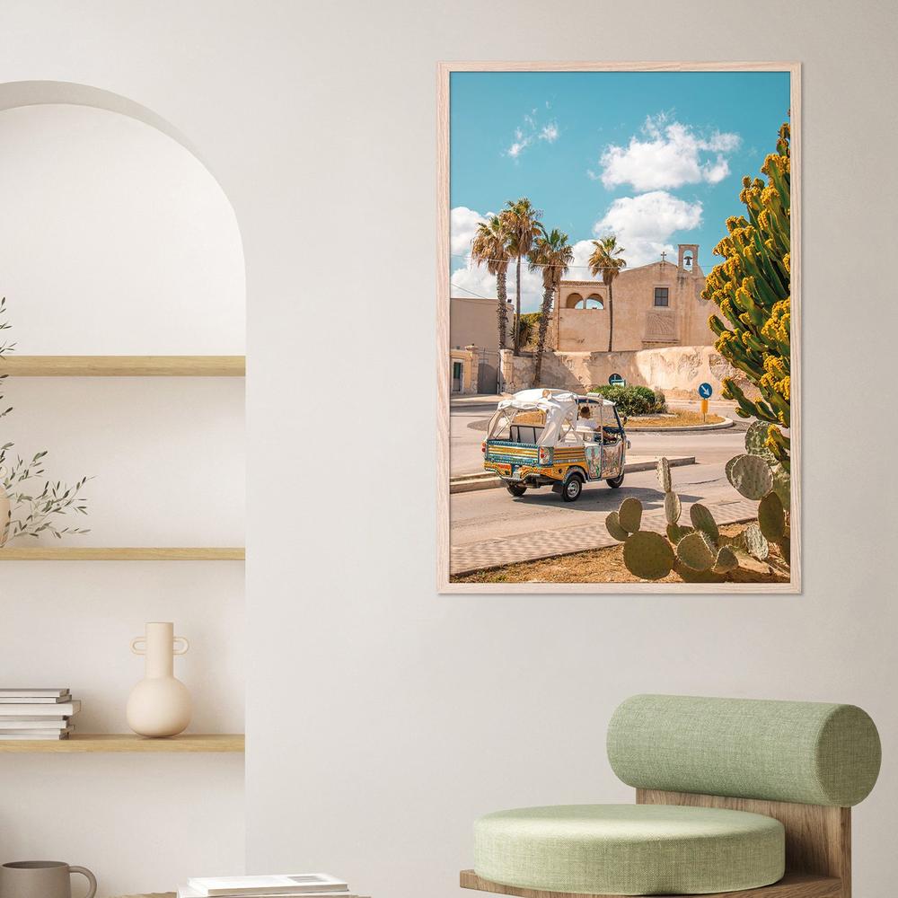 Sicilian Ape Car Scene-by-Gabor Estefan-wall-art-print-canvas-poster-framed-Gioia